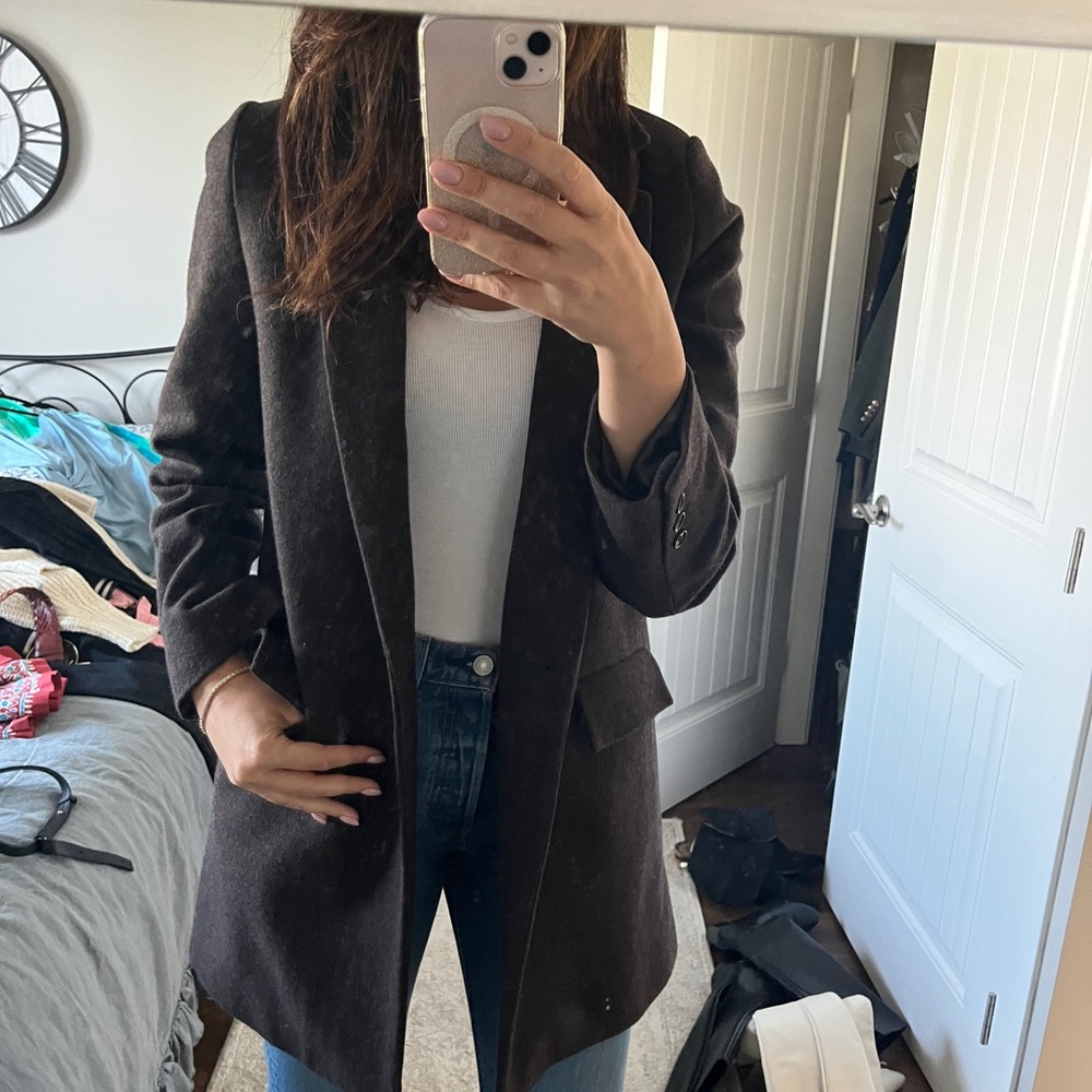 SOLD New - Sessun Chocolate Brown Wool Fall Blazer Coat